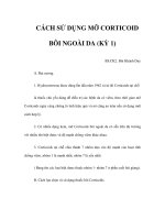 CÁCH SỬ DỤNG MỠ CORTICOID BÔI NGOÀI DA (KỲ 1) potx