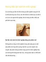 Những điều cần tránh khi khởi nghiệp pptx