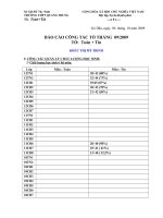 Mẫu báo cáo GV tháng