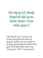 Sử dụng kỹ thuật khuếch đại gene chẩn đoán virus viêm gan C doc