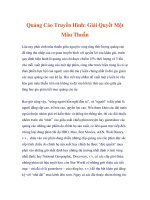 quảng cáo truyền hình  giải quyết một mâu thuẫn
