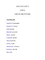 ANH VĂN LỚP 12 UNIT 8 LIFE IN THE FUTURE docx