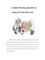 Có nhiều Phương pháp điều trị chứng Tiểu khó kiểm soát pps