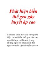Phát hiện biến thể gen gây huyết áp cao potx