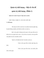 Quản trị chất lượng – Một số vấn đề quản trị chất lượng (Phần1) pot