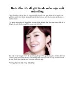 Bước đầu tiên để giữ làn da mềm mịn suốt mùa đông pptx