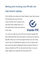 những ảnh hưởng của pr đối với một doanh nghiệp