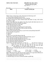 Đề kiểm tra hóa 8 45 phút