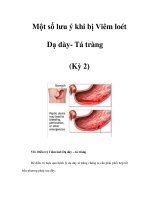 Một số lưu ý khi bị Viêm loét Dạ dày- Tá tràng (Kỳ 2) pptx