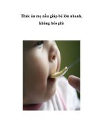 Thức ăn mẹ nấu giúp bé lớn nhanh, không béo phì potx