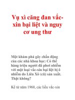 Vụ xì căng đan vắcxin bại liệt và nguy cơ ung thư ppsx
