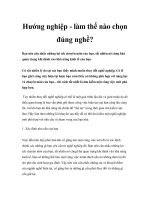 Hướng nghiệp - làm thế nào chọn đúng nghề? docx