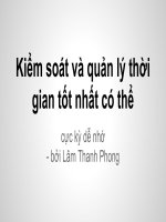 Kiểm soát và quản lý thời gian tốt nhất có thể