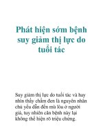 Phát hiện sớm bệnh suy giảm thị lực do tuổi tác pptx