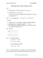 đề thi chất lượng lớp 10