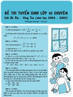 Tuyển sinh vào Chuyên Bà Rịa - Vũng Tàu 04-05 pdf