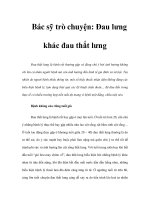 Bác sỹ trò chuyện: Đau lưng khác đau thắt lưng pot