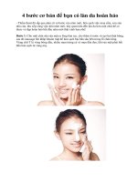 4 bước cơ bản để bạn có làn da hoàn hảo pdf