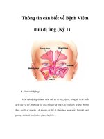Thông tin cần biết về Bệnh Viêm mũi dị ứng (Kỳ 1) pot