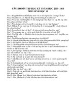 Câu hỏi ôn tập sinh 11 năm 2010