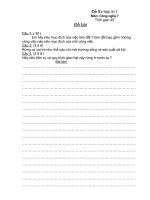Cong nghe 7_ Đề thi học kì I