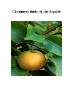 Các phương thuốc trị liệu từ quả lê pptx