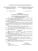 Mẫu quyết định về việc cho phép trả lại giấy phép chế biến khoáng sản docx