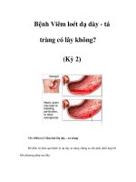 Bệnh Viêm loét dạ dày - tá tràng có lây không? (Kỳ 2) doc