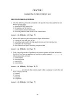 Marketing Multiple Choice Solutions: Marketing in the internet age