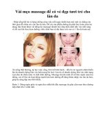 Vài mẹo massage để có vẻ đẹp tươi trẻ cho làn da pps