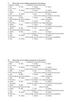 Choose the correct relative pronoun for each sentence