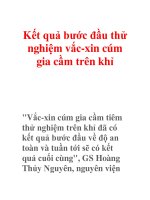 Kết quả bước đầu thử nghiệm vắc-xin cúm gia cầm trên khỉ ppsx