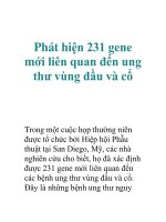 Phát hiện 231 gene mới liên quan đến ung thư vùng đầu và cổ pps