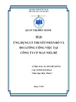 tiểu luận ứng dụng lý thuyết phân bố và đo lường công việc tại công ty cp may nhà bè