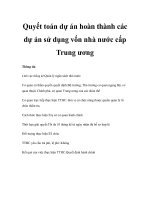 Quyết toán dự án hoàn thành các dự án sử dụng vốn nhà nước cấp Trung ương pdf