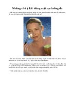 Những chú ý khi dùng mặt nạ dưỡng da ppt