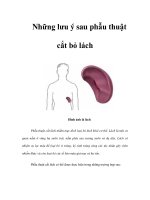 Những lưu ý sau phẫu thuật cắt bỏ lách doc