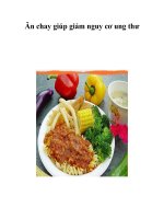 Ăn chay giúp giảm nguy cơ ung thư ppsx