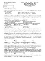 Đề kiểm tra một tiết Vật lý 12 Nâng cao (lần 3)