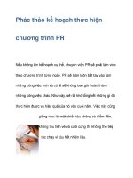 phác thảo kế hoạch thực hiện chương trình pr