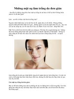 Những mặt nạ làm trắng da đơn giản doc