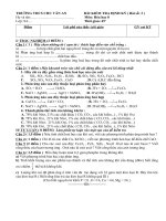 Đề và đáp án  KTĐK Hóa 8 ( bài 3)