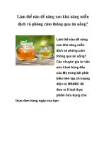 Làm thế nào để nâng cao khả năng miễn dịch và phòng cúm thông qua ăn uống? pptx