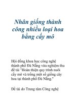 Nhân giống thành công nhiều loại hoa bằng cấy mô pps