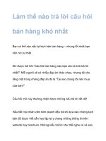 làm thế nào trả lời câu hỏi bán hàng khó nhất