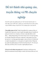 để trở thành nhà quảng cáo, truyền thông và pr chuyên nghiệp