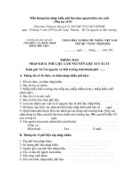 Mẫu thông báo nhập khẩu phế liệu làm nguyên liệu sản xuất ppsx