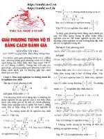 Giải PT vô tỉ bằng cách đánh giá - Nguyễn Tất Thu doc