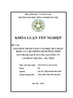 khóa luận tốt nghiệp giải pháp nhằm nâng cao hiệu quả hoạt động của hệ thống kênh phân phối sản phẩm gạch tuynel tại công ty cổ phần việt hà hà tĩnh
