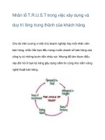 Nhân tố T.R.U.S.T trong việc xây dựng và duy trì lòng trung thành của khách hàng docx